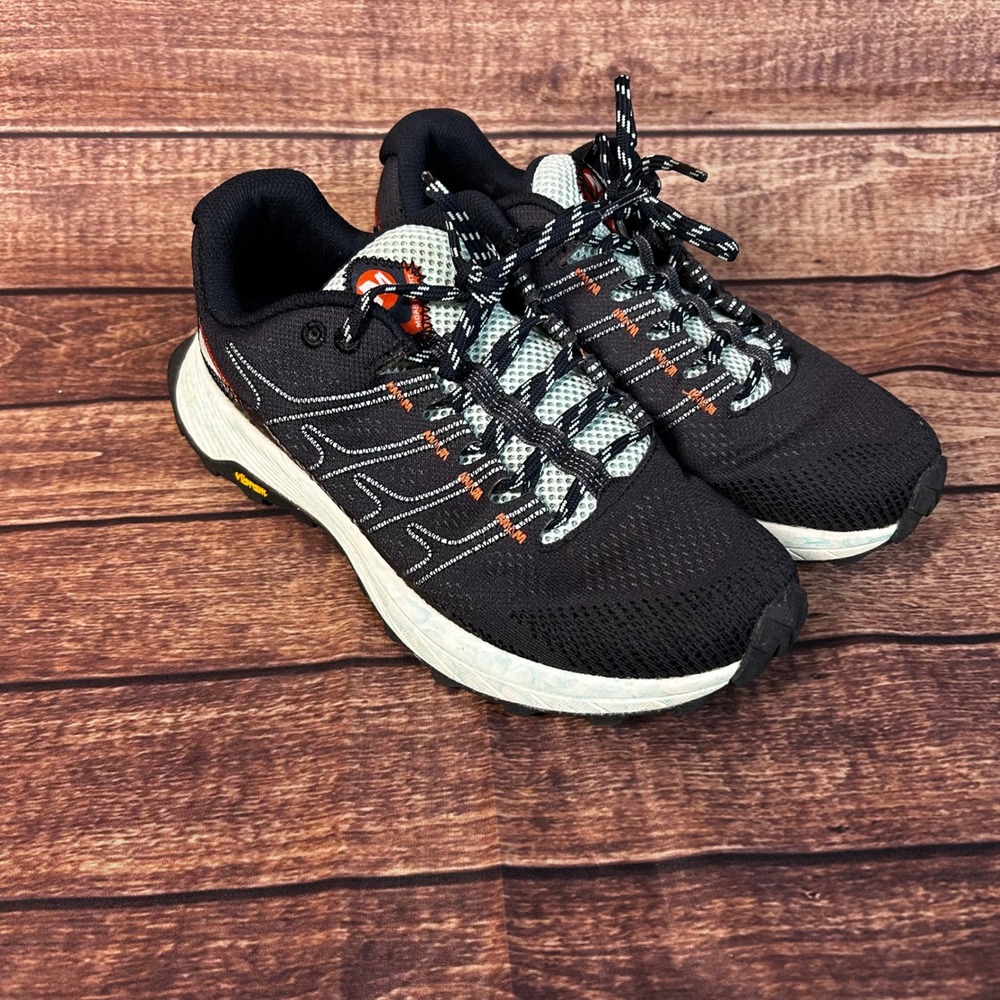 Merrell Moab Flight Womens Trail Running Shoes Navy Blue Vibram Sole Size 8